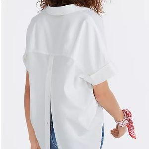 Courier Button-Back Shirt in Pure White - Madewell